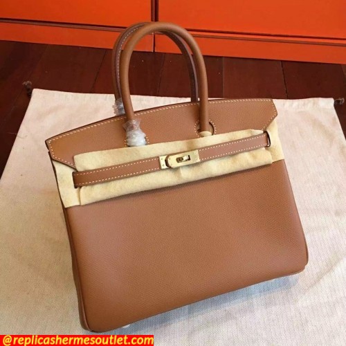 Replica Hermes Brown Epsom Birkin 25cm Handmade Bags