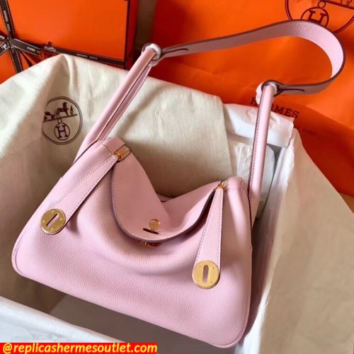 Replica Hermes Pink Lindy 26cm Clemence Handmade Bags