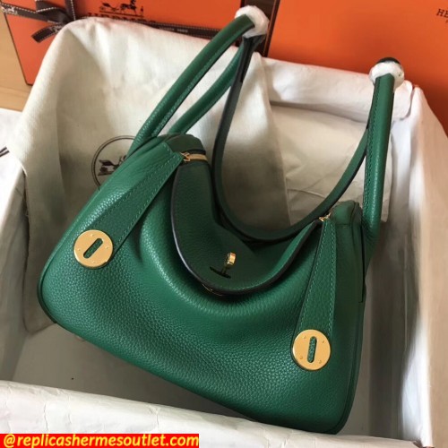 Replica Hermes Vert Vertigo Lindy 26cm Clemence Handmade Bags