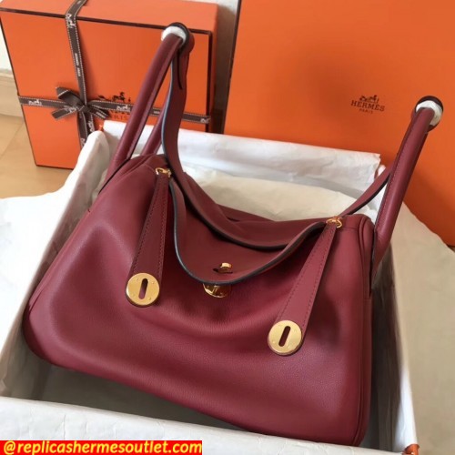 Replica Hermes Bicolor Lindy 30cm Swift Bordeaux Handmade Bags