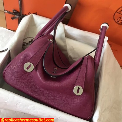 Replica Hermes Purple Lindy 30cm Clemence Handmade Bags