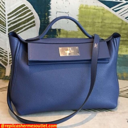 Replica Hermes 24/24 29 Bags In Blue Clemence Calfskin