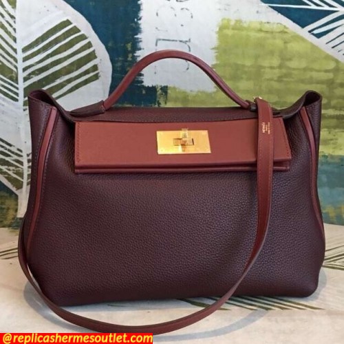 Replica Hermes 24/24 29 Bags In Bordeaux Clemence Calfskin