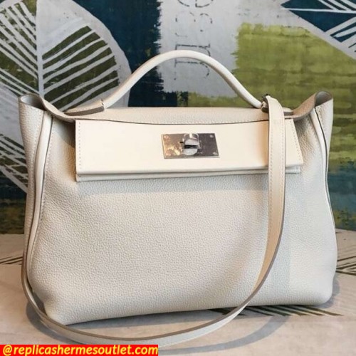 Replica Hermes 24/24 29 Bags In White Clemence Calfskin