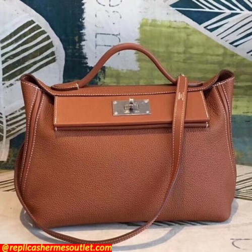 Replica Hermes 24/24 29 Bags In Brown Clemence Calfskin