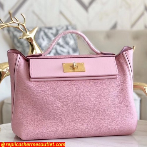 Replica Hermes 24/24 29 Bags In Pink Clemence Calfskin