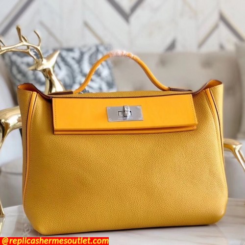 Replica Hermes 24/24 29 Bags In Curry Clemence Calfskin