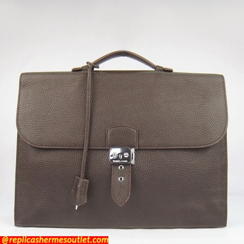 Replica Hermes Chocolate Sac A Depeches 38cm Briefcase Bags