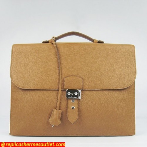 Replica Hermes Brown Sac A Depeches 38cm Briefcase Bags