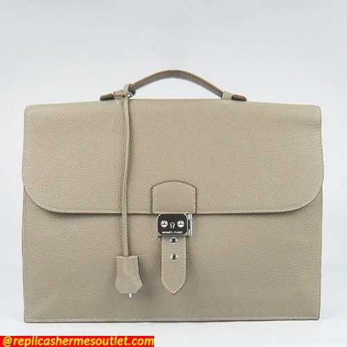 Replica Hermes Grey Sac A Depeches 38cm Briefcase Bags