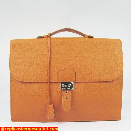 Replica Hermes Orange Sac A Depeches 38cm Briefcase Bags