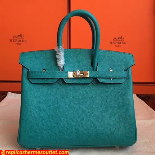 Replica Hermes Blue Paon Epsom Birkin 25cm Handmade Bags