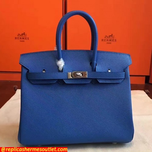 Replica Hermes Blue Epsom Birkin 25cm Handmade Bags