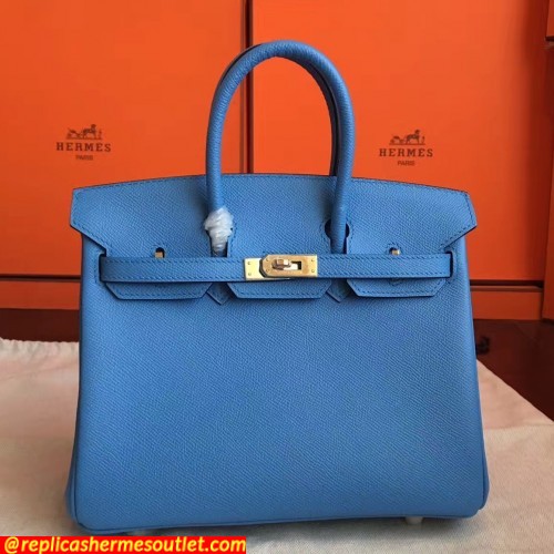 Replica Hermes Blue Paradiso Epsom Birkin 25cm Handmade Bags